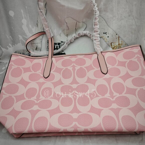 🔍🔍Coach City Tote Bag In Signature Canvas in powder pink color - Picture 5 of 9